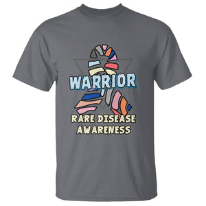 Rare Disease Day Shirts T Shirt Rare Disease Warrior Rare Disease Awareness Zebra Ribbon Fighter TS02 Charcoal Printyourwear