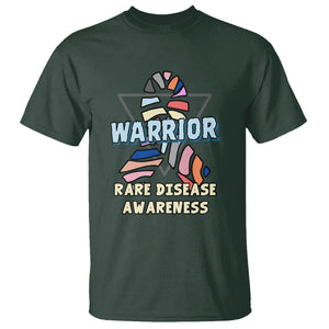 Rare Disease Day Shirts T Shirt Rare Disease Warrior Rare Disease Awareness Zebra Ribbon Fighter TS02 Dark Forest Green Printyourwear