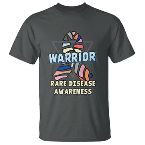 Rare Disease Day Shirts T Shirt Rare Disease Warrior Rare Disease Awareness Zebra Ribbon Fighter TS02 Dark Heather Printyourwear