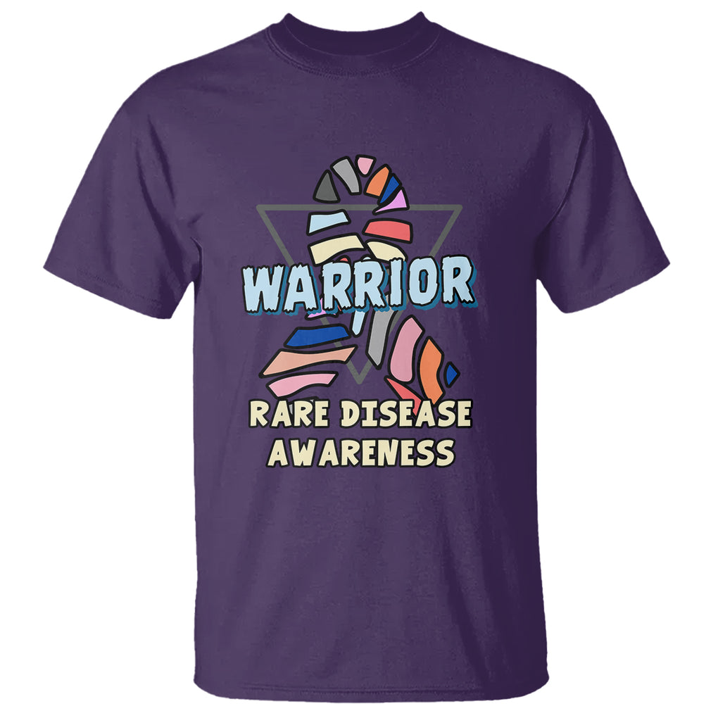 Rare Disease Day Shirts T Shirt Rare Disease Warrior Rare Disease Awareness Zebra Ribbon Fighter TS02 Purple Printyourwear