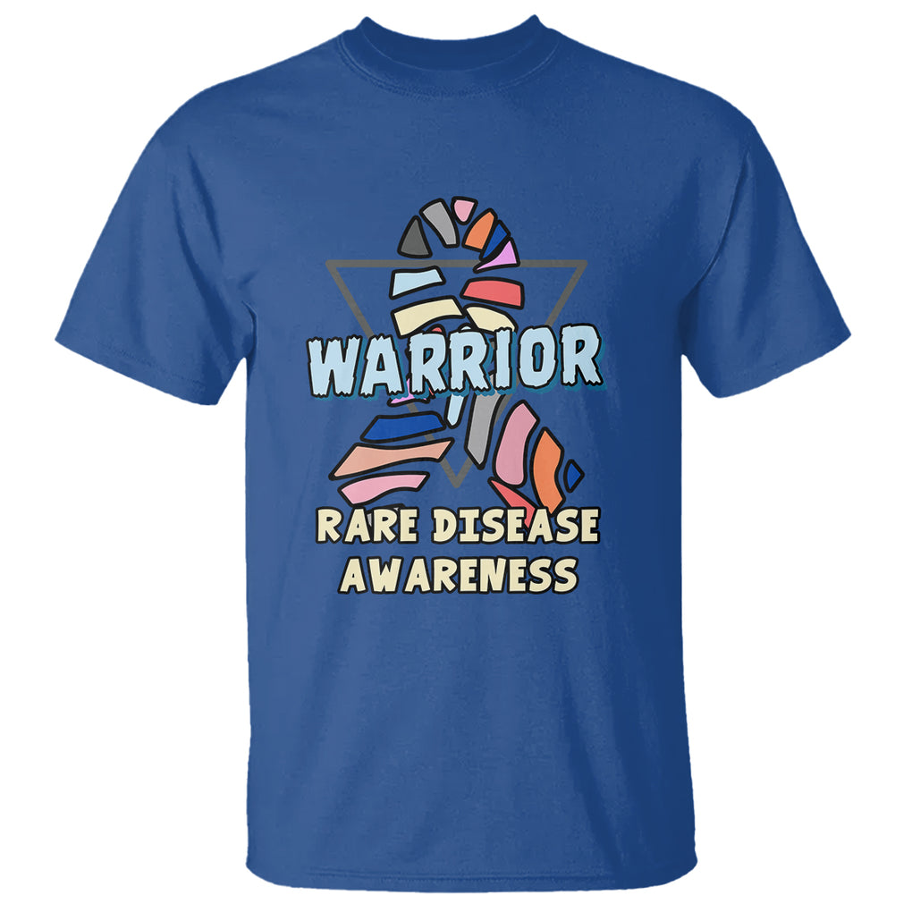 Rare Disease Day Shirts T Shirt Rare Disease Warrior Rare Disease Awareness Zebra Ribbon Fighter TS02 Royal Blue Printyourwear