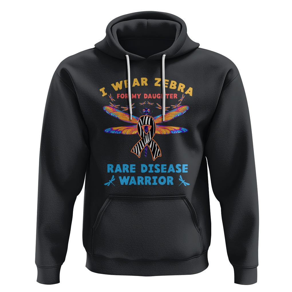 Rare Disease Day Hoodie I Wear Zebra For My Daughter Zebra Ribbon TS02 Black Printyourwear