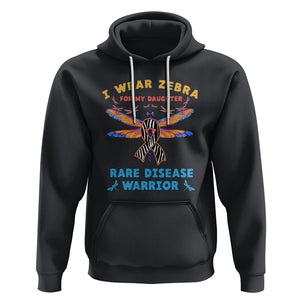 Rare Disease Day Hoodie I Wear Zebra For My Daughter Zebra Ribbon TS02 Black Printyourwear