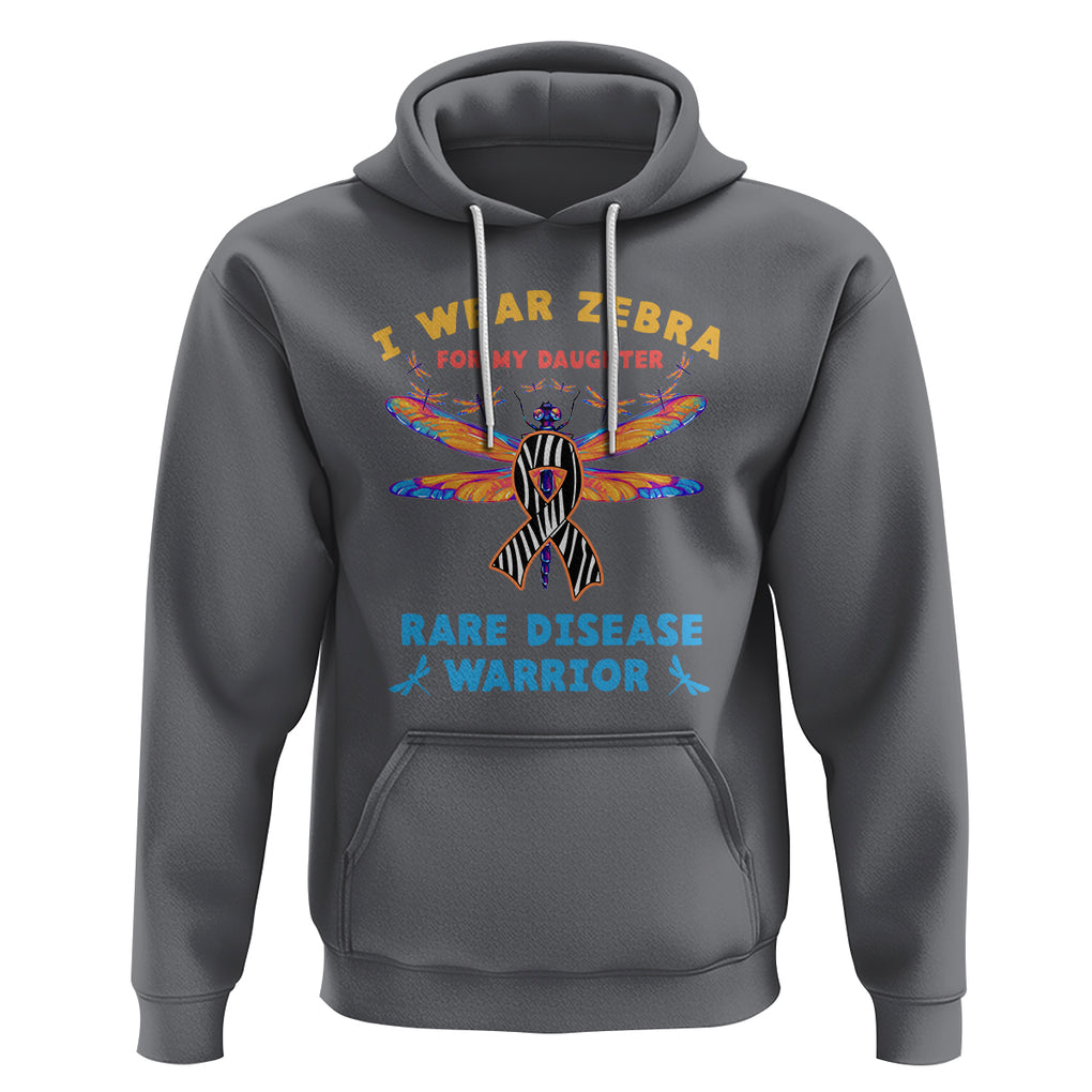 Rare Disease Day Hoodie I Wear Zebra For My Daughter Zebra Ribbon TS02 Charcoal Printyourwear