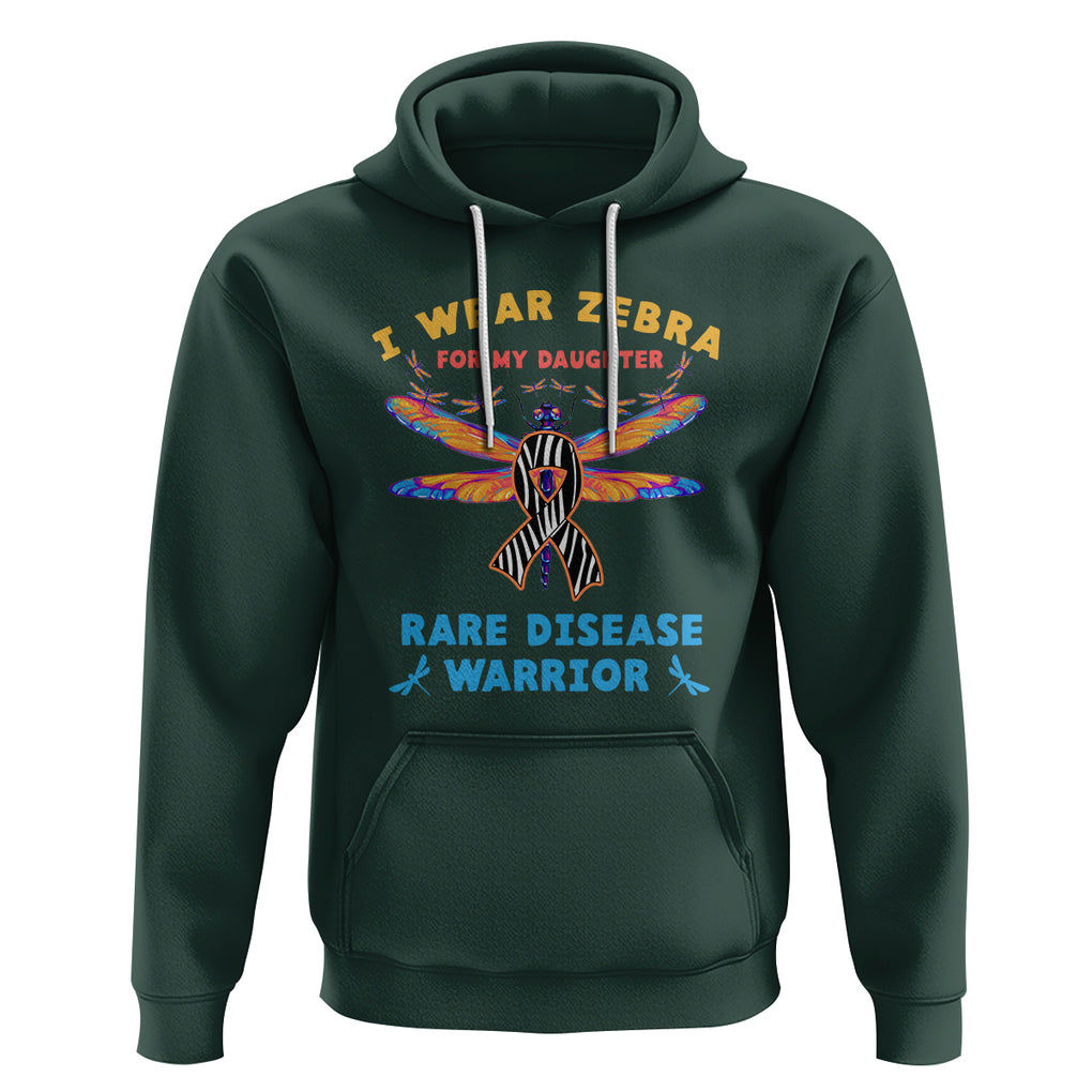Rare Disease Day Hoodie I Wear Zebra For My Daughter Zebra Ribbon TS02 Dark Forest Green Printyourwear