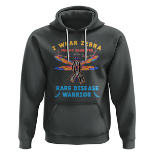 Rare Disease Day Hoodie I Wear Zebra For My Daughter Zebra Ribbon TS02 Dark Heather Printyourwear
