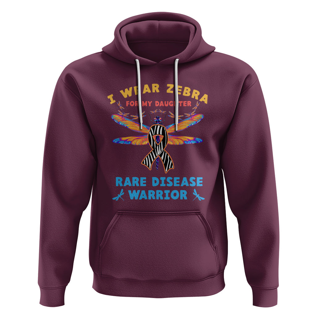 Rare Disease Day Hoodie I Wear Zebra For My Daughter Zebra Ribbon TS02 Maroon Printyourwear