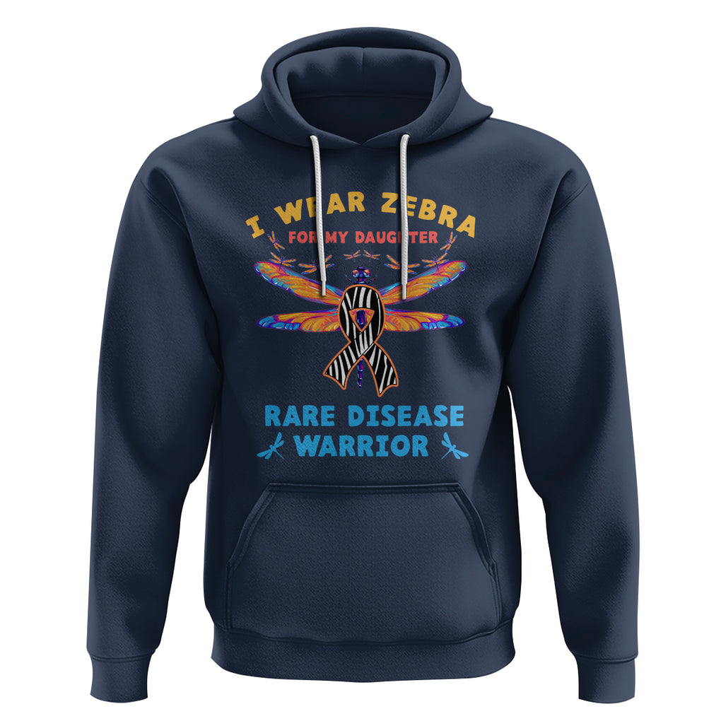 Rare Disease Day Hoodie I Wear Zebra For My Daughter Zebra Ribbon TS02 Navy Printyourwear