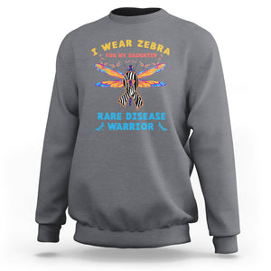 Rare Disease Day Sweatshirt I Wear Zebra For My Daughter Zebra Ribbon TS02 Charcoal Printyourwear