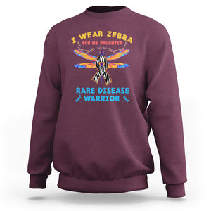 Rare Disease Day Sweatshirt I Wear Zebra For My Daughter Zebra Ribbon TS02 Maroon Printyourwear