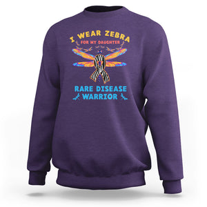Rare Disease Day Sweatshirt I Wear Zebra For My Daughter Zebra Ribbon TS02 Purple Printyourwear
