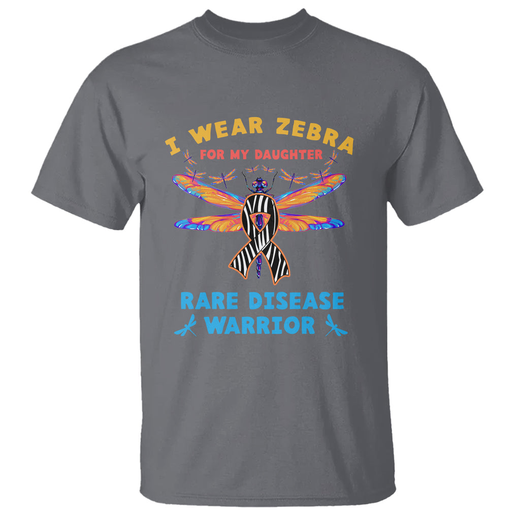 Rare Disease Day T Shirt I Wear Zebra For My Daughter Zebra Ribbon TS02 Charcoal Printyourwear