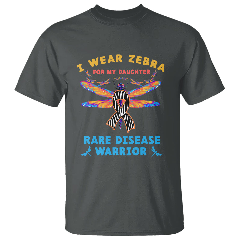 Rare Disease Day T Shirt I Wear Zebra For My Daughter Zebra Ribbon TS02 Dark Heather Printyourwear