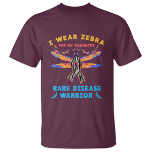 Rare Disease Day T Shirt I Wear Zebra For My Daughter Zebra Ribbon TS02 Maroon Printyourwear