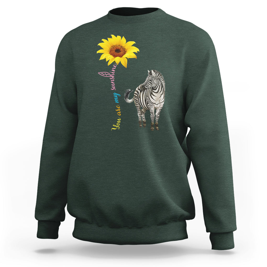 Rare Disease Day Shirts Sweatshirt Zebra You Are My Sunshine Rare Disease Warrior Rare Disease Awareness TS02 Dark Forest Green Printyourwear