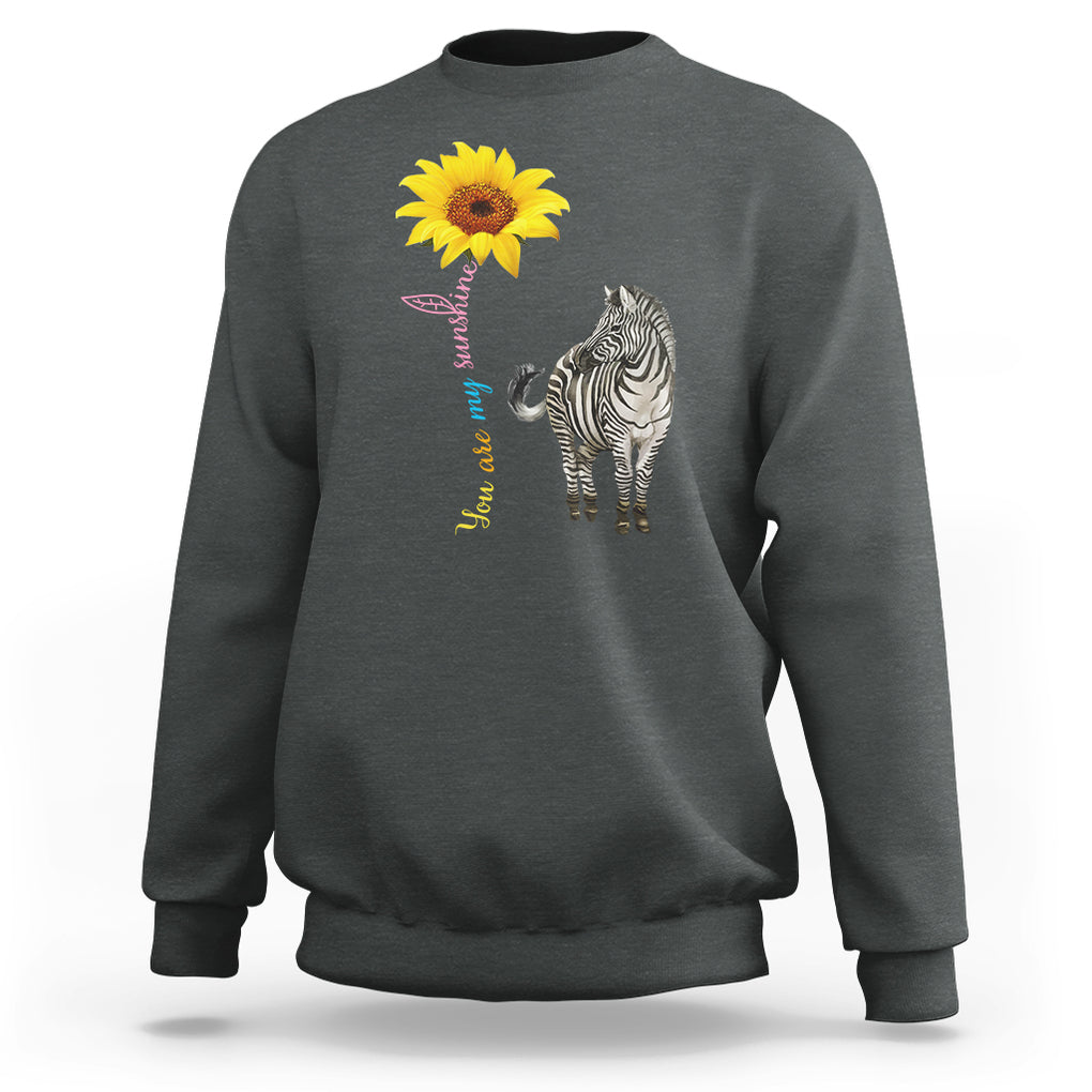 Rare Disease Day Shirts Sweatshirt Zebra You Are My Sunshine Rare Disease Warrior Rare Disease Awareness TS02 Dark Heather Printyourwear