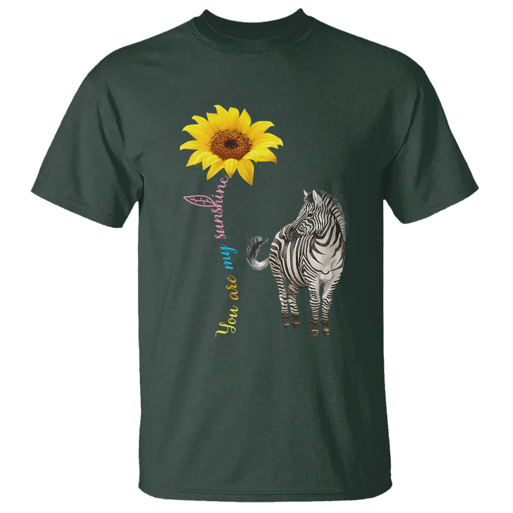Rare Disease Day Shirts T Shirt Zebra You Are My Sunshine Rare Disease Warrior Rare Disease Awareness TS02 Dark Forest Green Printyourwear