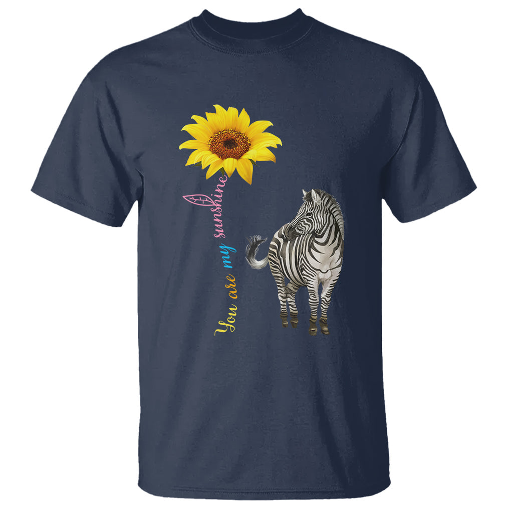 Rare Disease Day Shirts T Shirt Zebra You Are My Sunshine Rare Disease Warrior Rare Disease Awareness TS02 Navy Printyourwear