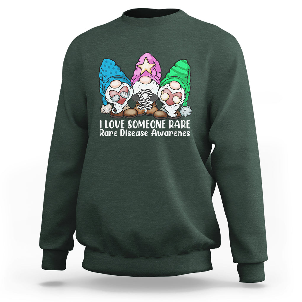 Rare Disease Day Shirts Sweatshirt I Love Someone Rare Zebra Ribbon Zebra Disease Awareness TS02 Dark Forest Green Printyourwear