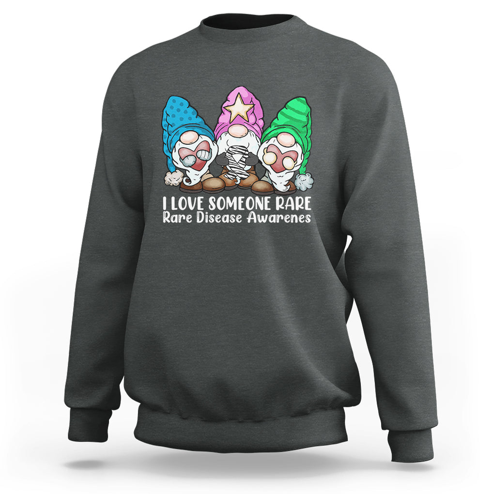 Rare Disease Day Shirts Sweatshirt I Love Someone Rare Zebra Ribbon Zebra Disease Awareness TS02 Dark Heather Printyourwear