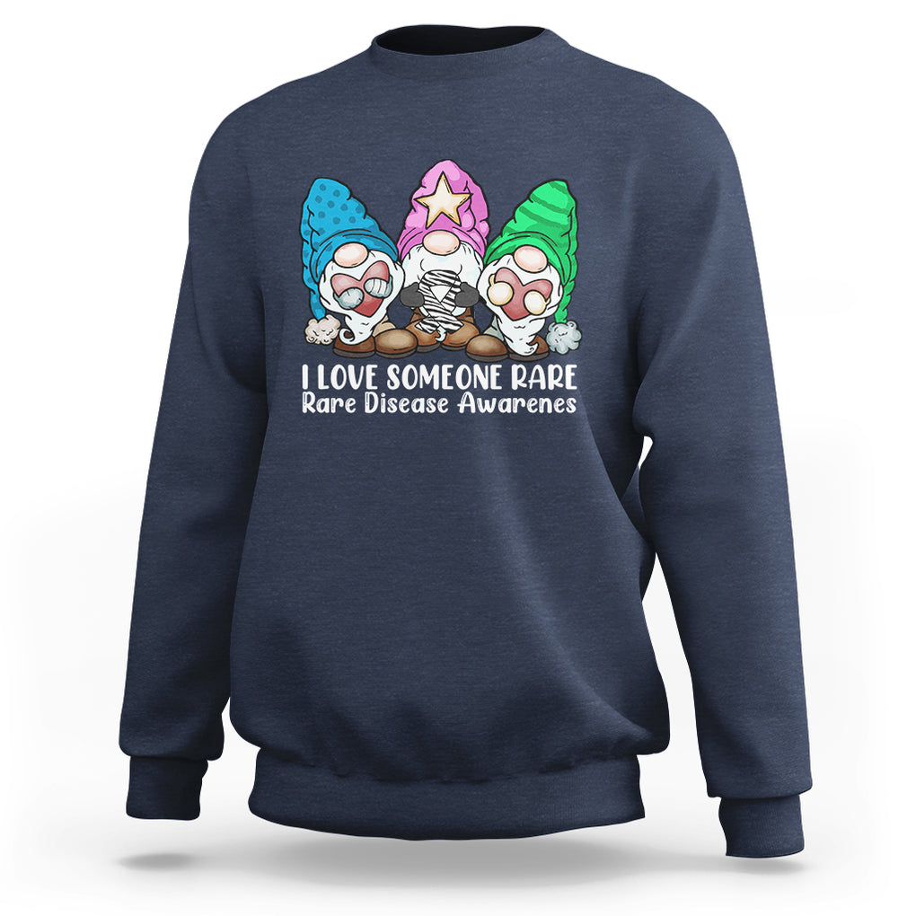 Rare Disease Day Shirts Sweatshirt I Love Someone Rare Zebra Ribbon Zebra Disease Awareness TS02 Navy Printyourwear