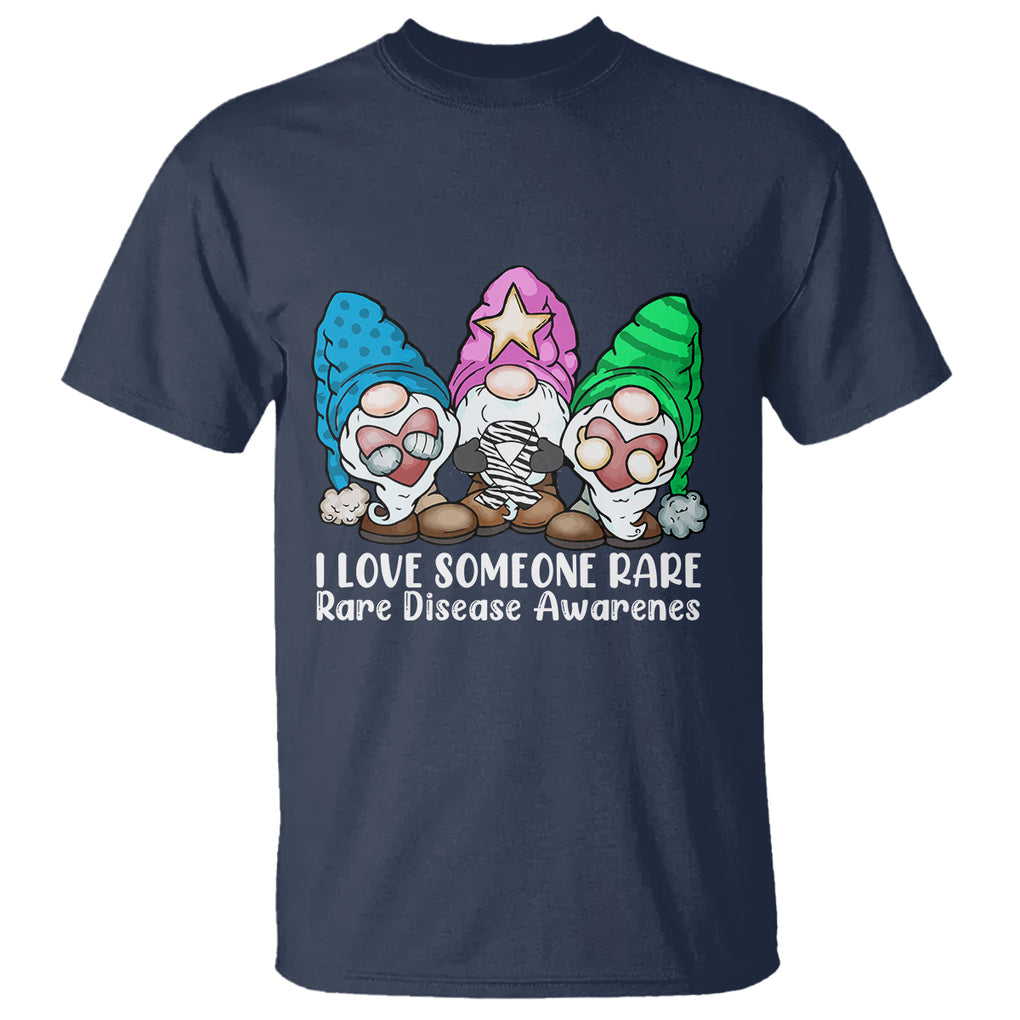 Rare Disease Day Shirts T Shirt I Love Someone Rare Zebra Ribbon Zebra Disease Awareness TS02 Navy Printyourwear