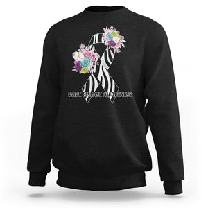 Rare Disease Day Shirts Sweatshirt Rare Disease Awareness Rare Disease Day Floral Zebra Ribbon TS02 Black Printyourwear