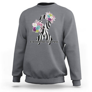 Rare Disease Day Shirts Sweatshirt Rare Disease Awareness Rare Disease Day Floral Zebra Ribbon TS02 Charcoal Printyourwear