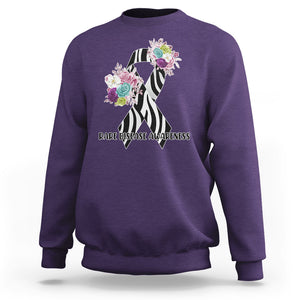 Rare Disease Day Shirts Sweatshirt Rare Disease Awareness Rare Disease Day Floral Zebra Ribbon TS02 Purple Printyourwear