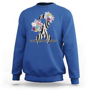 Rare Disease Day Shirts Sweatshirt Rare Disease Awareness Rare Disease Day Floral Zebra Ribbon TS02 Royal Blue Printyourwear