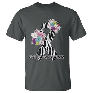 Rare Disease Day Shirts T Shirt Rare Disease Awareness Rare Disease Day Floral Zebra Ribbon TS02 Dark Heather Printyourwear