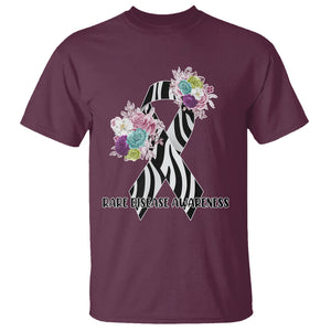 Rare Disease Day Shirts T Shirt Rare Disease Awareness Rare Disease Day Floral Zebra Ribbon TS02 Maroon Printyourwear