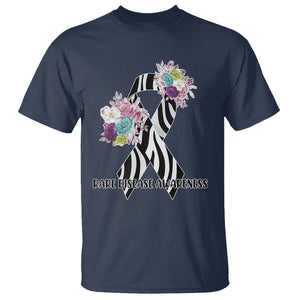 Rare Disease Day Shirts T Shirt Rare Disease Awareness Rare Disease Day Floral Zebra Ribbon TS02 Navy Printyourwear