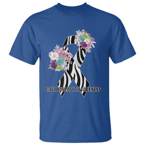 Rare Disease Day Shirts T Shirt Rare Disease Awareness Rare Disease Day Floral Zebra Ribbon TS02 Royal Blue Printyourwear