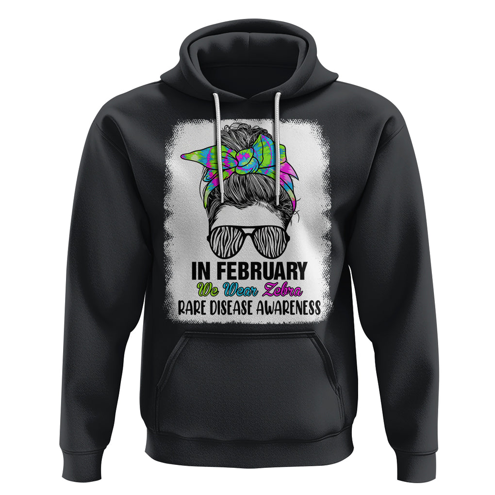 Rare Disease Day Shirts Hoodie In February We Wear Zebra Rare Disease Awareness Zebra Messy Bun TS02 Black Printyourwear