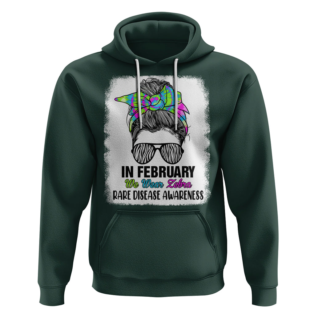 Rare Disease Day Shirts Hoodie In February We Wear Zebra Rare Disease Awareness Zebra Messy Bun TS02 Dark Forest Green Printyourwear