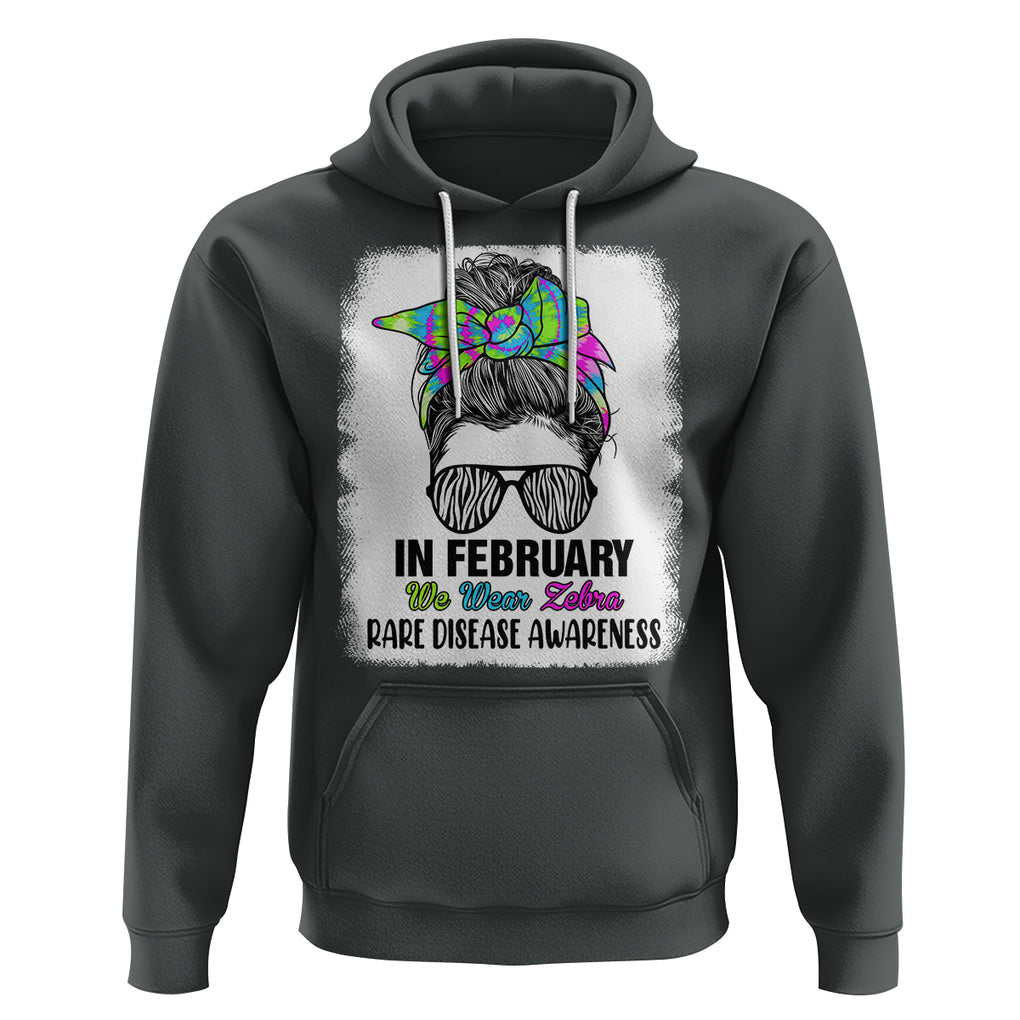 Rare Disease Day Shirts Hoodie In February We Wear Zebra Rare Disease Awareness Zebra Messy Bun TS02 Dark Heather Printyourwear