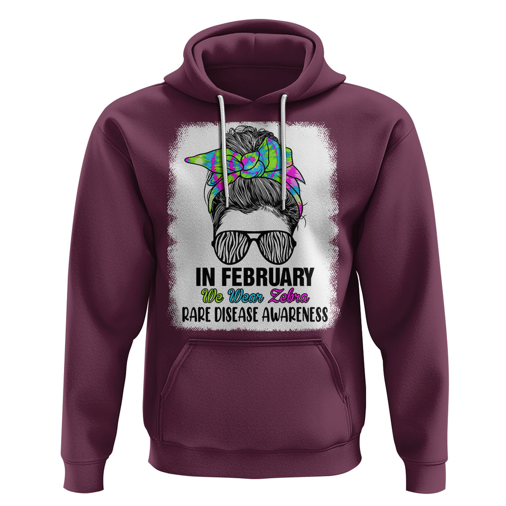 Rare Disease Day Shirts Hoodie In February We Wear Zebra Rare Disease Awareness Zebra Messy Bun TS02 Maroon Printyourwear