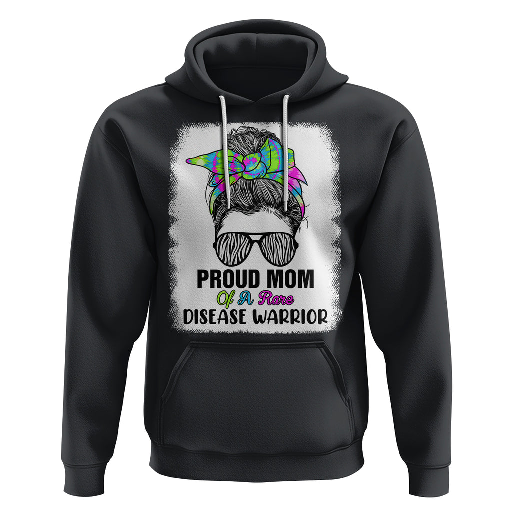 Rare Disease Day Shirts Hoodie Proud Mom Of A Rare Disease Warrior Rare Disease Awareness Zebra Messy Bun TS02 Black Printyourwear