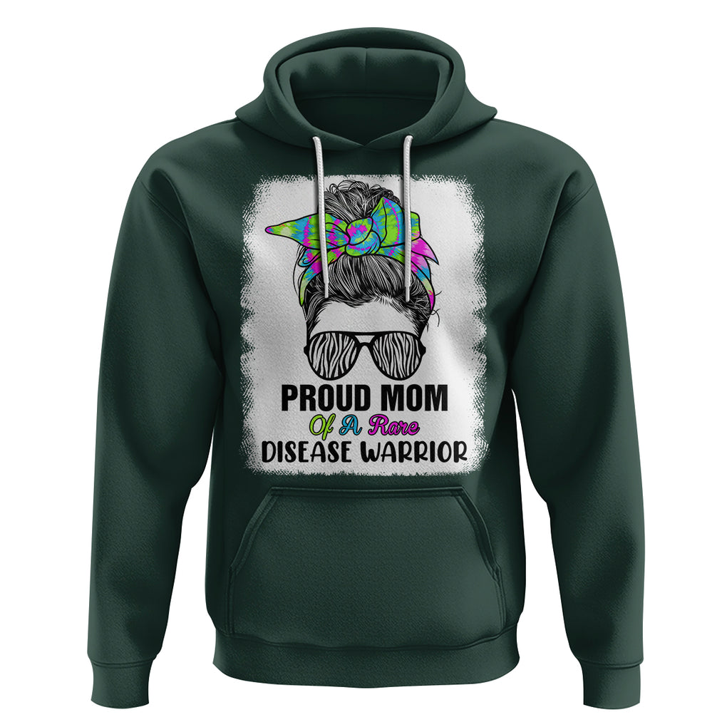 Rare Disease Day Shirts Hoodie Proud Mom Of A Rare Disease Warrior Rare Disease Awareness Zebra Messy Bun TS02 Dark Forest Green Printyourwear