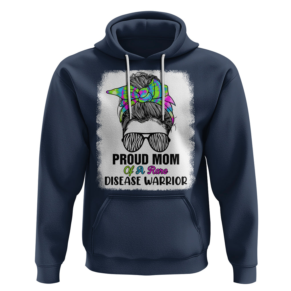 Rare Disease Day Shirts Hoodie Proud Mom Of A Rare Disease Warrior Rare Disease Awareness Zebra Messy Bun TS02 Navy Printyourwear