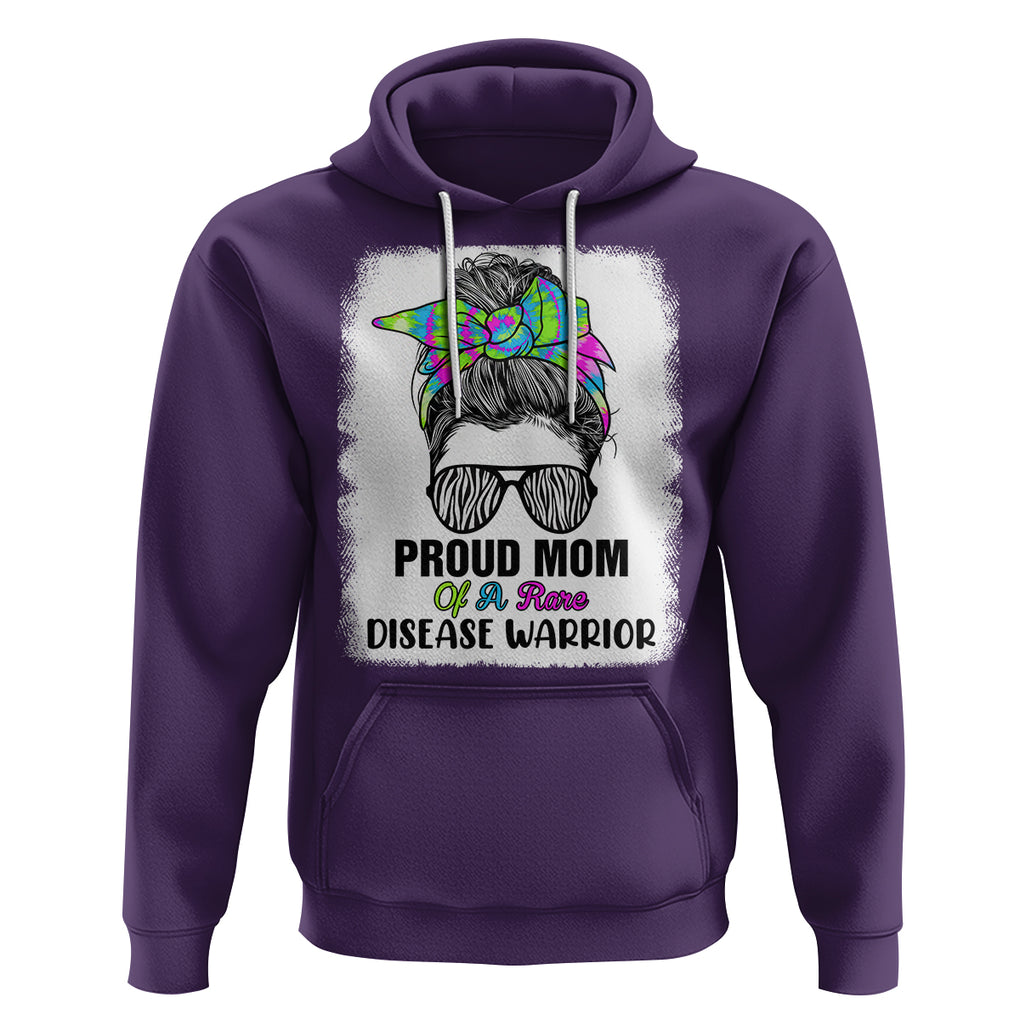Rare Disease Day Shirts Hoodie Proud Mom Of A Rare Disease Warrior Rare Disease Awareness Zebra Messy Bun TS02 Purple Printyourwear