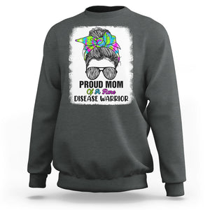 Rare Disease Day Shirts Sweatshirt Proud Mom Of A Rare Disease Warrior Rare Disease Awareness Zebra Messy Bun TS02 Dark Heather Printyourwear