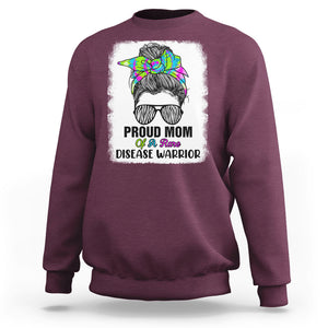 Rare Disease Day Shirts Sweatshirt Proud Mom Of A Rare Disease Warrior Rare Disease Awareness Zebra Messy Bun TS02 Maroon Printyourwear