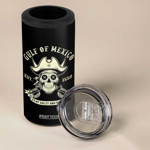 Gulf of Mexico Pirate Sugar Skull 4 in 1 Can Cooler Tumbler Est 1550 Stay Salty And Resist TS02 Print Your Wear