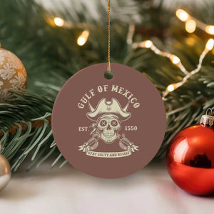Gulf of Mexico Pirate Sugar Skull Ceramic Ornament Est 1550 Stay Salty And Resist TS02 1pc Mocha Print Your Wear