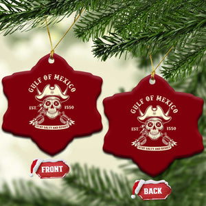 Gulf of Mexico Pirate Sugar Skull Ceramic Ornament Est 1550 Stay Salty And Resist TS02 Print Your Wear