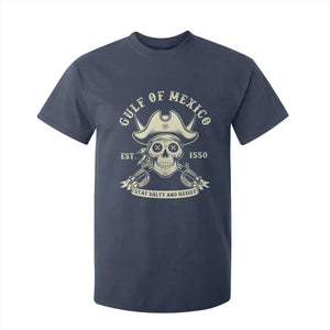 Gulf of Mexico Pirate Sugar Skull T Shirt For Kid Est 1550 Stay Salty And Resist TS02 Navy Print Your Wear