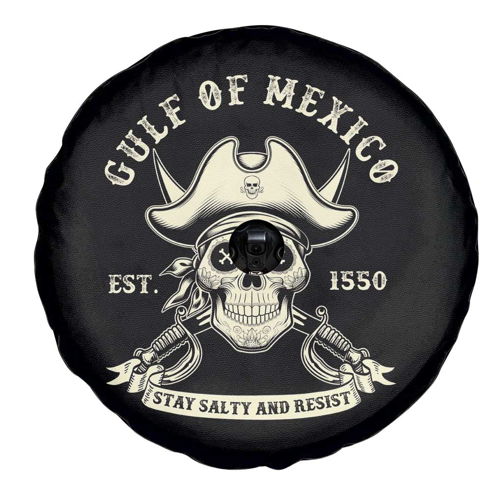 Gulf of Mexico Pirate Sugar Skull Spare Tire Cover Est 1550 Stay Salty And Resist TS02 Print Your Wear