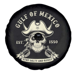 Gulf of Mexico Pirate Sugar Skull Spare Tire Cover Est 1550 Stay Salty And Resist TS02 Print Your Wear
